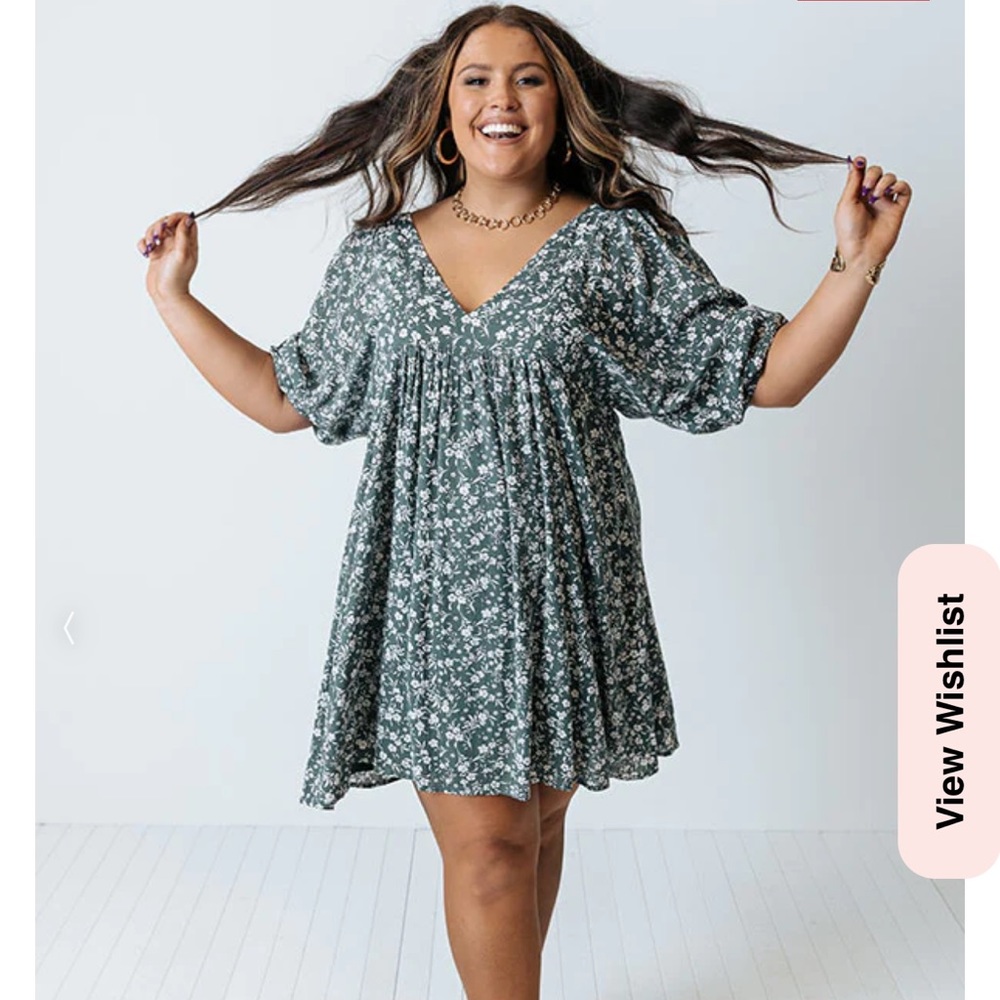 Forever Stylish Floral Dress in Dark Pear Curves